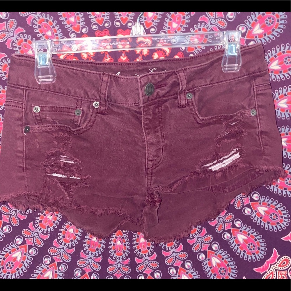 Burgundy shorts